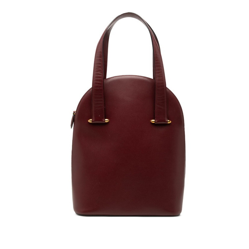 Cartier Must Line Handbag, Bordeaux/Wine Red Leather, Women's, CARTIER